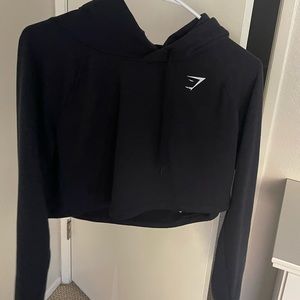 Medium Gymshark Black Crop Hoodie